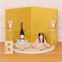 木目込み雛人形 ひらり 親王飾り 横幅30cm