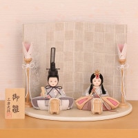 木目込み雛人形 ひらり 親王飾り 横幅27cm