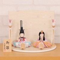 木目込み雛人形 ひらり 親王飾り 横幅27cm