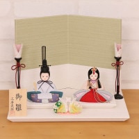 木目込み雛人形 ひらり 親王飾り 横幅30cm