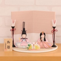 木目込み雛人形 ひらり 親王飾り 横幅27cm