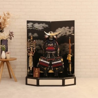 五月人形 鎧 鎧飾り 人形工房天祥 上杉謙信公之鎧 腹巻 甲冑 10号鎧 銀松屏風 横幅80cm