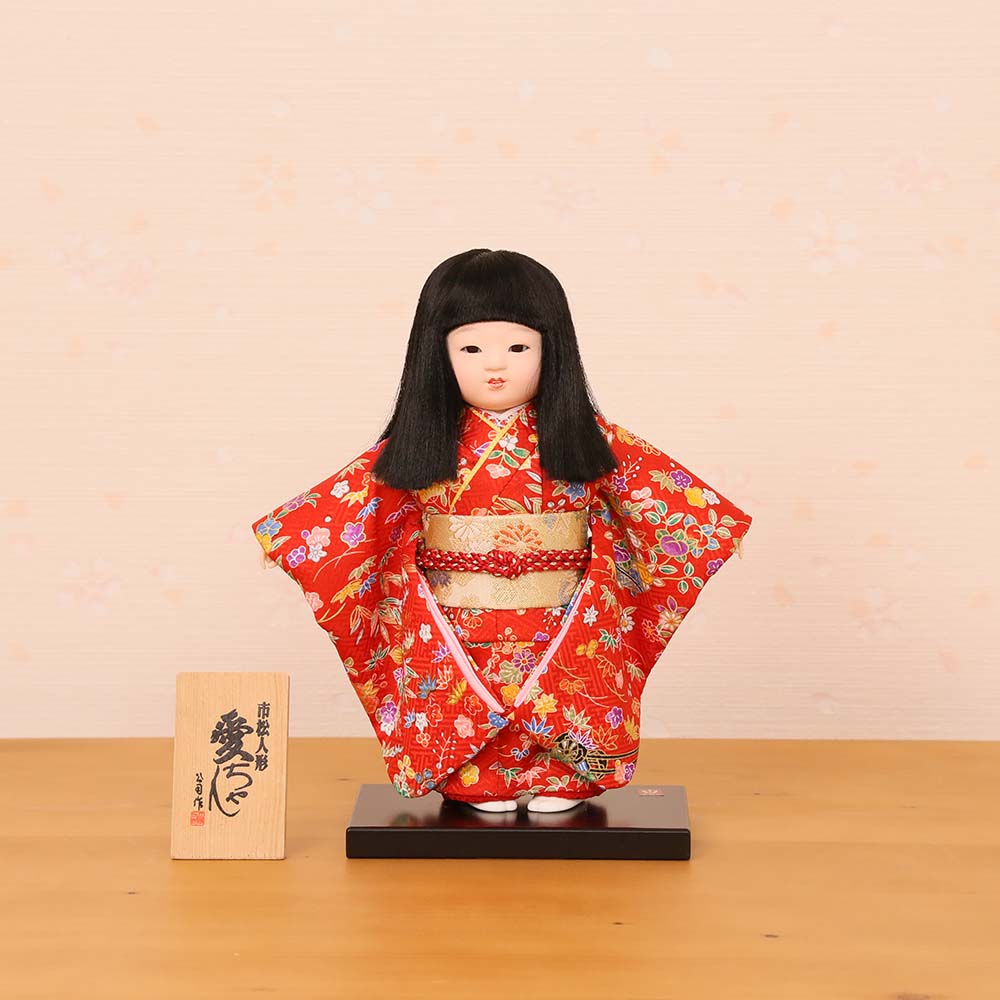 市松人形 齊藤公司作 5号 V カムロ 金彩友禅 5a-102a-aiv