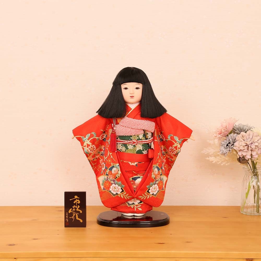 市松人形 齊藤公司作 13号 金彩友禅 13d-70a-j