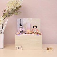 選べる2種類 雛人形 ひな人形 コンパクト 収納飾り 収納タイプ 木目調 かわいい おしゃれ ピンク 白 紫 白木 小芥子親王 桐収納 はるる 初節句 お祝い 女の子 桃の節句 ひな祭り