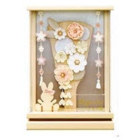 羽子板 2025年度新作 宝童作 アクリルケース 凛 りん オフホワイト 花づくし シルキーピンク 7号