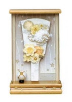 羽子板 2025年度新作 宝童作 アクリルケース 凛 無垢 (シロボ) ましろカンザシ 7号