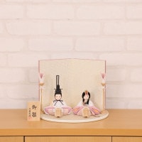 木目込み雛人形 ひらり 親王飾り 横幅27cm