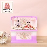 雛人形　桃の節句　雛人形　桜 雛人形 ガラス ひな人形 錦雛 立大 桜セット コンパクト