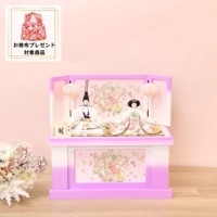 雛人形 ひな人形 収納飾り 芥子親王飾り 横幅55cm 宴桜 芥子親王 ラベンダー 薄紫 白 ピンク パステルカラー おしゃれ かわいい インテリア 初節句 お祝い ひな祭り 桃の節句