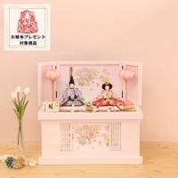 雛人形 ひな人形 収納飾り 親王飾り はるる 横幅55cm 小芥子親王 ラベンダー 薄ピンク紫 パステルカラー おしゃれ かわいい インテリア 初節句 お祝い ひな祭り 桃の節句