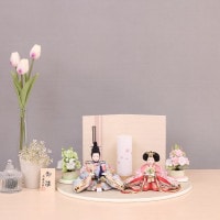 雛人形 コンパクト ひな人形 親王飾り 柳親王 ピンク 水色 パステルカラー 小さい 横幅40cm パステルカラー ひな祭り 桃の節句 ティピシリーズ