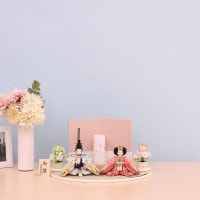 雛人形 コンパクト ひな人形 親王飾り 柳親王 ピンク 水色 パステルカラー かわいい おしゃれ  北欧風 ひな人形 小さい 横幅40cm パステルカラー お祝い 初節句 ひな祭り 桃の節句 ティピシリーズ