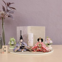 雛人形 コンパクト ひな人形 親王飾り 柳親王 ピンク 紫 パステルカラー かわいい おしゃれ  北欧風 ひな人形 小さい 横幅40cm パステルカラー お祝い 初節句 ひな祭り 桃の節句 ティピシリーズ