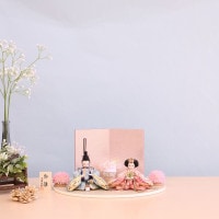 雛人形 コンパクト ひな人形 親王飾り 柳親王 ピンク 水色 かわいい おしゃれ  北欧風 ひな人形 小さい 横幅40cm パステルカラー お祝い 初節句 ひな祭り 桃の節句 ティピシリーズ