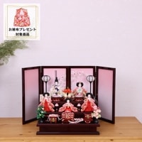 雛人形 ひな人形 五人飾り 小芥子親王柳官女 はるる  三段囲み屏風 ピンク 白 おしゃれ かわいい インテリア 初節句 お祝い 桃の節句 ひな祭り