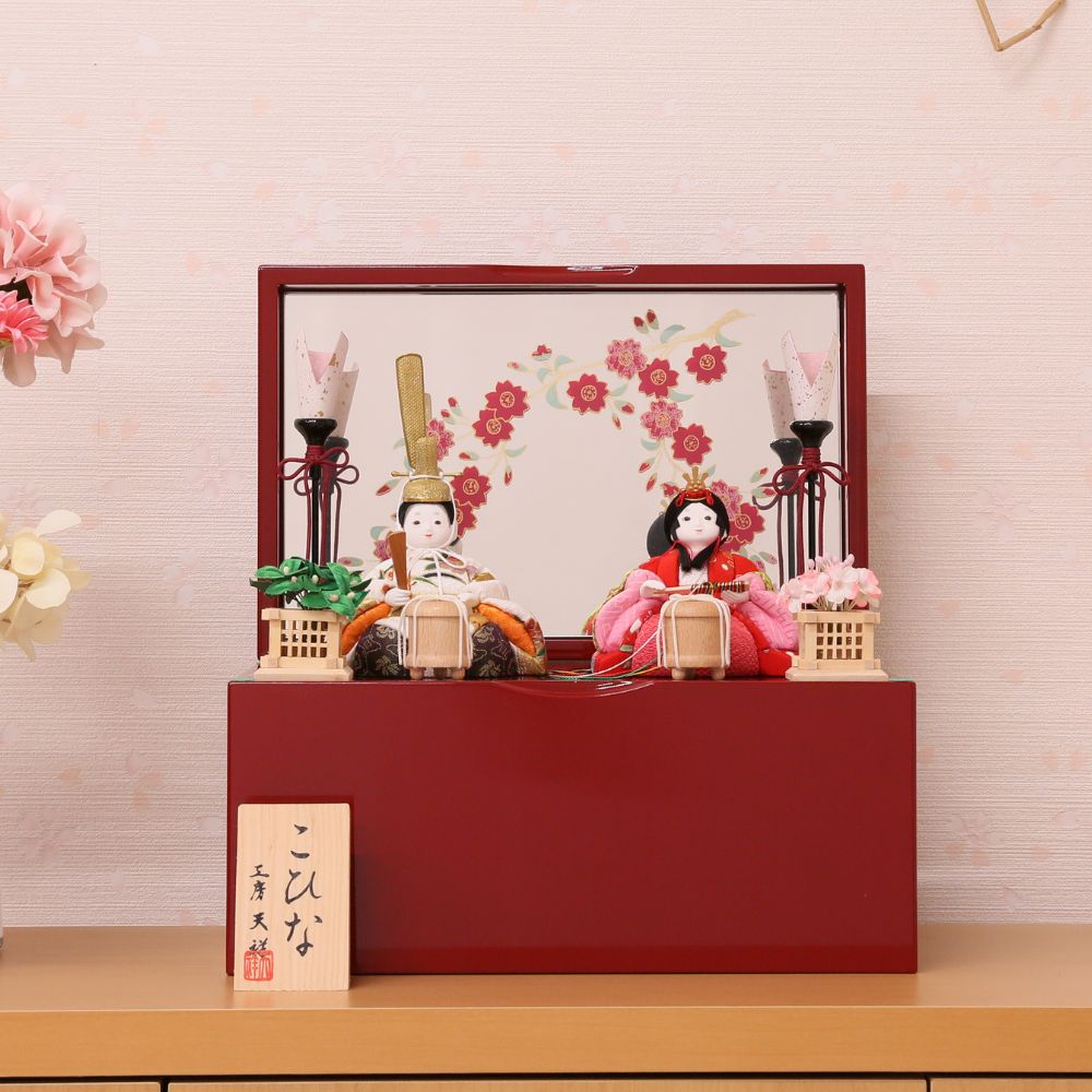 雛人形 コンパクト ひな人形 木目込み雛人形 親王飾り マール 収納飾り 収納タイプ ティピシリーズ 初節句 お祝い 女の子 桃の節句 ひな祭り