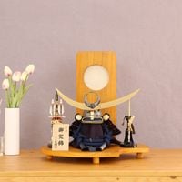 五月人形 コンパクト 兜 兜飾り 武将兜 上杉謙信 横幅45cm 13号兜 上杉謙信の兜 素掛け威 おしゃれ かっこいい モダン インテリア ゴールド 紺  金 男の子 初節句 お祝い 端午の節句 こどもの日