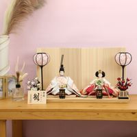 雛人形 ひな人形 親王飾り 小三五親王 金彩 刺繍雛 高級雛人形 ひのき木製台屏風 おしゃれ モダン インテリア 白 工房天祥オリジナル 宮びやかシリーズ 初節句 お祝い ひな祭り