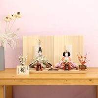 雛人形 ひな人形 新古今雛 高級雛人形 名古屋帯仕立て 工房天祥オリジナル 小三五親王飾り 正絹帯 ベージュ 初節句 お祝い ひな祭り 桃の節句