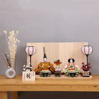 雛人形 ひな人形 うるはし雛 小三五親王飾り 黄櫨染 おしゃれ モダン インテリア ひのき木製台屏風 木目 初節句 女の子 お祝い 桃の節句 ひな祭り