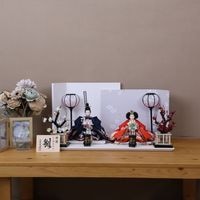 雛人形 ひな人形 親王飾り 小三五親王 金彩 刺繍雛 高級雛人形 おしゃれ モダン インテリア 紺 赤 ラベンダー 紫 工房天祥オリジナル 宮びやかシリーズ 初節句 お祝い ひな祭り