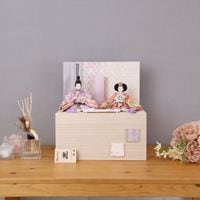 雛人形 ひな人形 コンパクト 収納飾り 収納タイプ 木目調 かわいい おしゃれ ピンク 白 紫 白木 小芥子親王 桐収納 かわいい おしゃれ モダン インテリア ひな人形 小さい 横幅37cm 初節句 お祝い 女の子 桃の節句 ひな祭り