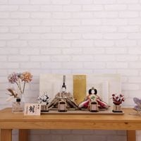 雛人形 ひな人形 新古今雛 高級雛人形 名古屋帯仕立て 工房天祥オリジナル 小三五親王飾り 正絹帯 茶 赤 ベージュ 金 初節句 お祝い ひな祭り 桃の節句