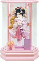 羽子板 2024年新作 宝童作 アクリルケース 羽子板付きケース 陽葵 ひまり (ピンク) 9号