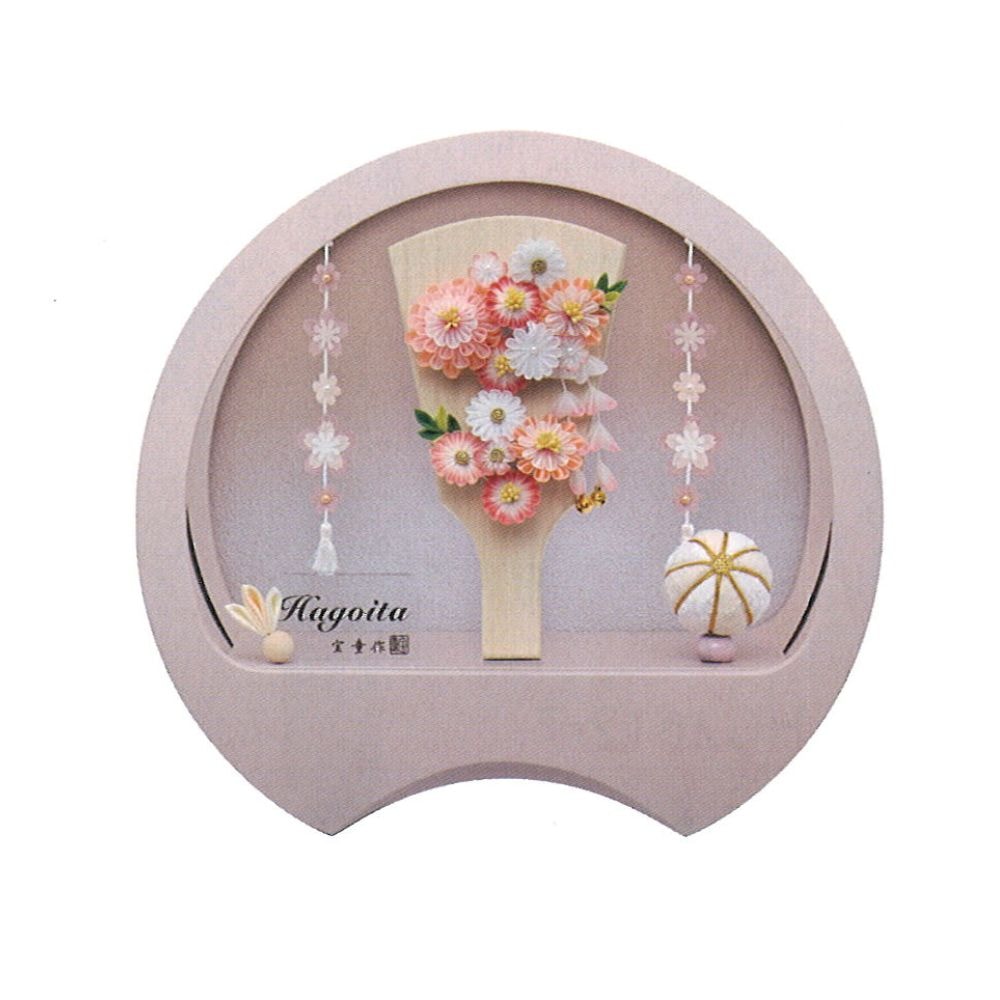 羽子板 宝童作 アクリルケース 羽子板飾り 円型ケース 美鈴 (ピンク) 7号 みうかんざし