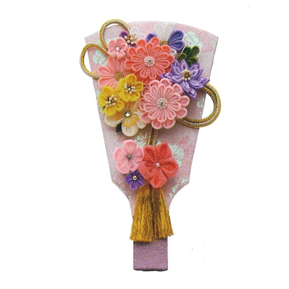 羽子板 宝童作 単品 モダンフラワー 7号 カンザシ2個付