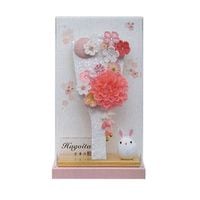 羽子板 宝童作 羽子板飾り アクリルケース 舞桜 無垢 (ピンクA) 9号 れいカンザシ(ピンク) カンザシ2個付