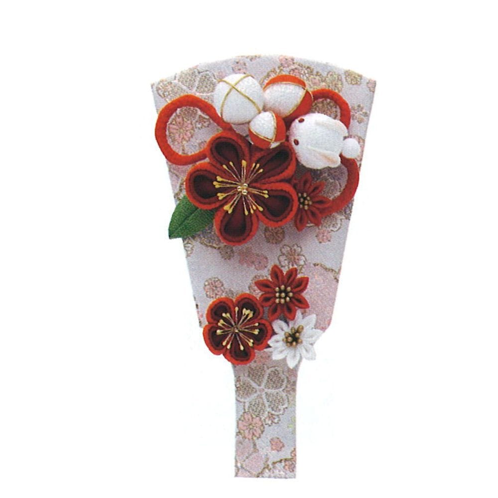 羽子板 宝童作 単品 うさぎカンザシ (赤) 7号 カンザシ2個付