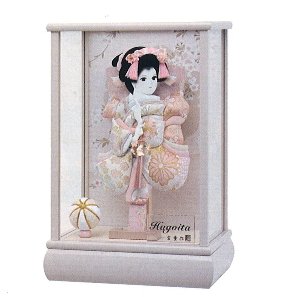 羽子板 宝童作 ガラスケース 羽子板飾り うさぎ爛漫 (カブセ/ガラス) 撫子D 9号