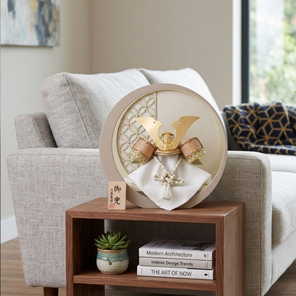 五月人形 兜 兜飾り コンパクト 人気 兜 7号兜 横幅30cm おしゃれ モダン インテリア かっこいい シルバー 銀 白 初節句 お祝い 男の子 端午の節句 こどもの日