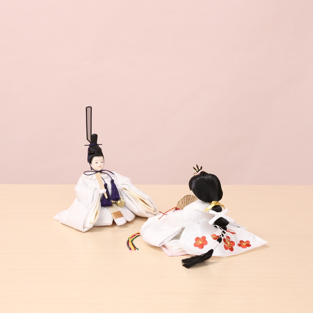 選べる2種類 雛人形 コンパクト ひな人形 親王飾り 柳親王 二曲