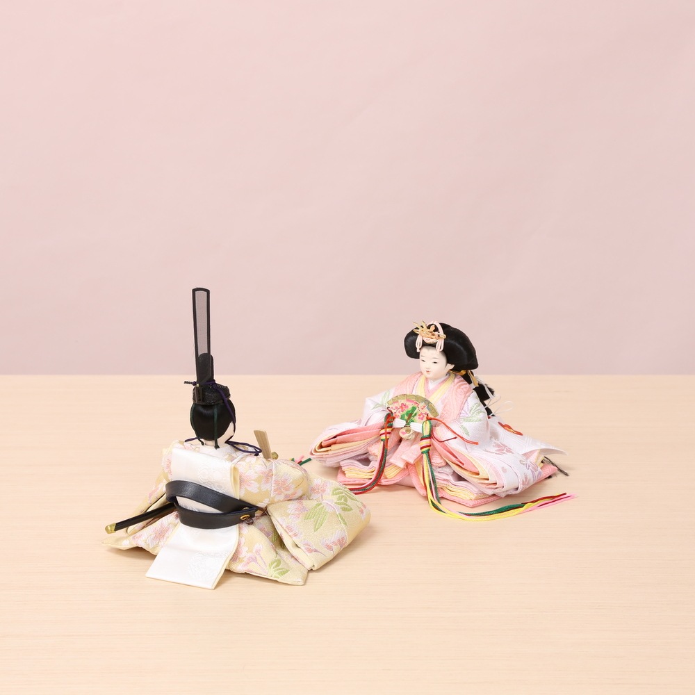 限定値下 47幅 ちりめん ひな人形 10人揃い ひな祭 京都製○お年玉