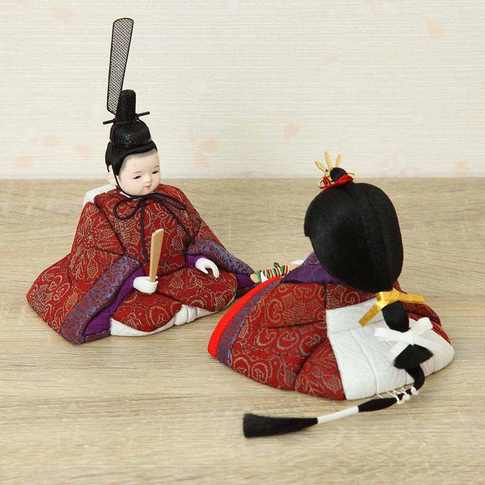 雛人形 木目込み 親王飾り Tipiシリーズ ココ おすべらかし エンジ