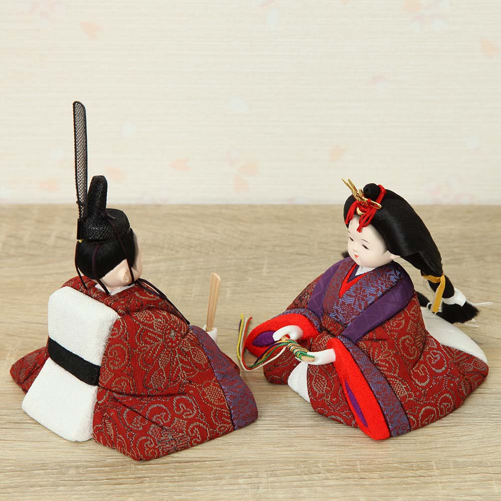 キ*ン様 江戸木目込み人形　雛人形　親王飾り　飾り台ケース付き 一秀作 江戸木目込人形 立親王飾りケース入・間口約39×奥行約25×高