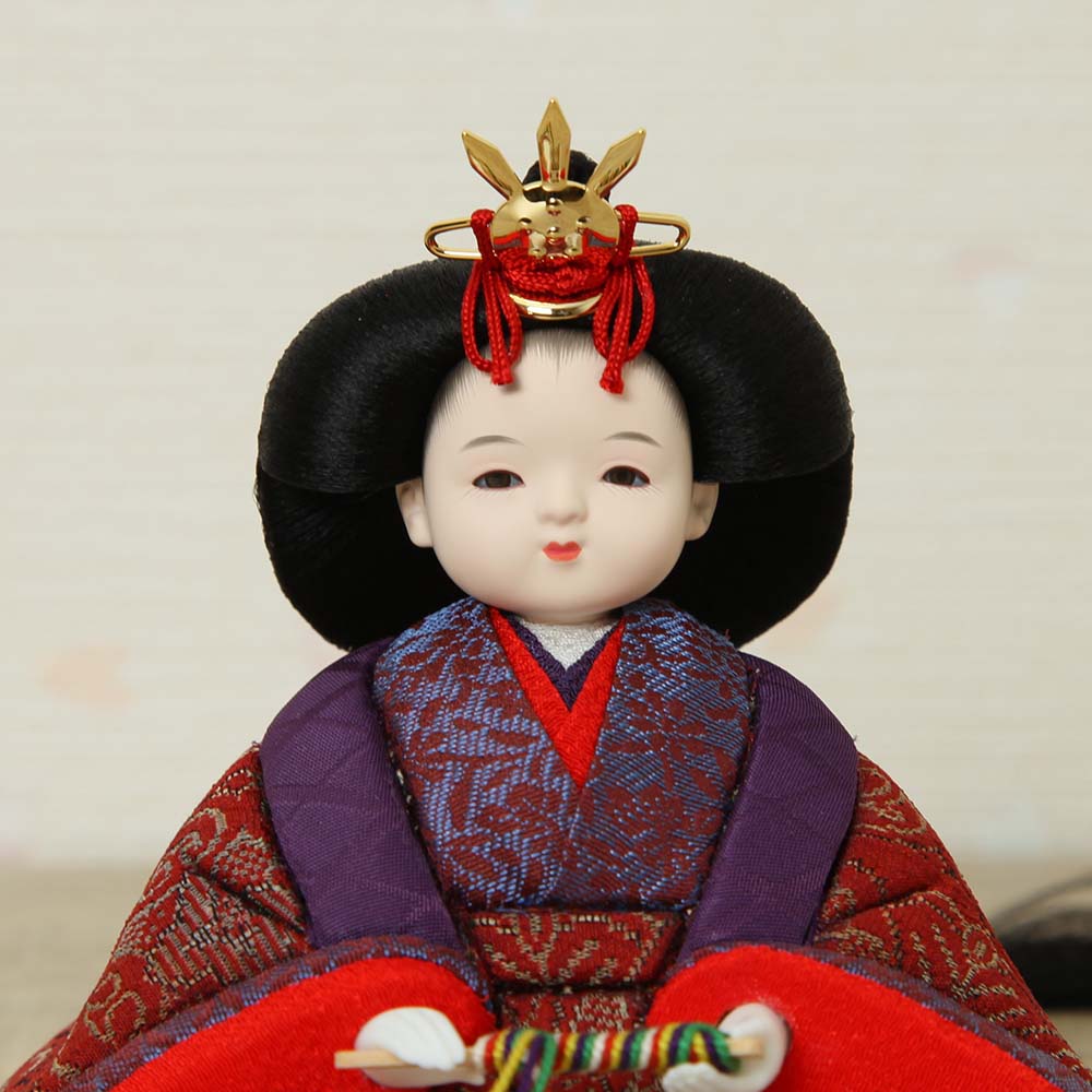 雛人形 木目込み 親王飾り Tipiシリーズ ココ おすべらかし エンジ