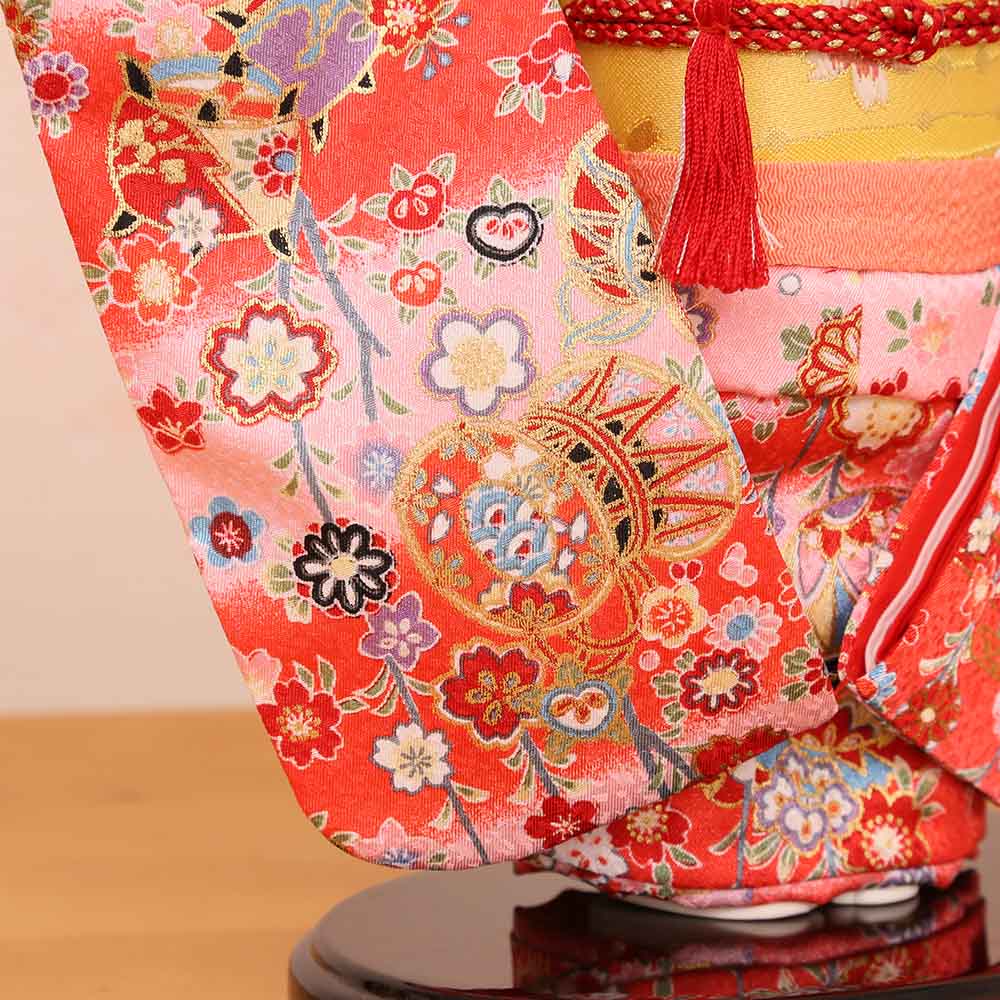 市松人形 赤色と白色の模様 市松人形 齊藤公司作 8号 愛ちゃん