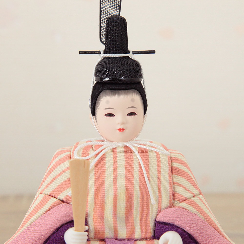 雛人形 木目込み ウララ 親王飾り 和紙二曲屏風 ティピシリーズ 横幅30cm