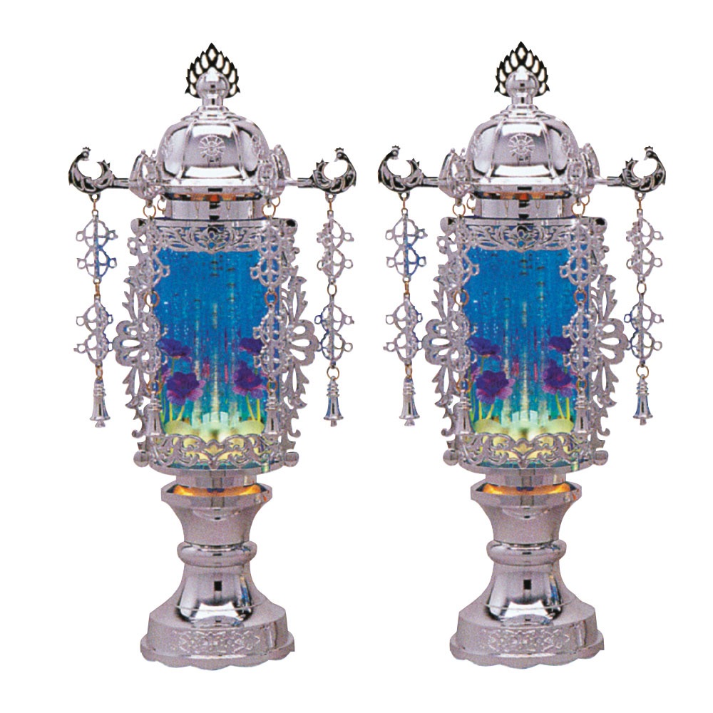 佐々木陶器 小型灯・盆提灯/ちょうちん 11号バブル灯(ブルー) 1対 小型灯・盆提灯⁄ちょうちん6号 竹蘭（鉄仙）#2 ｜佐々木陶器