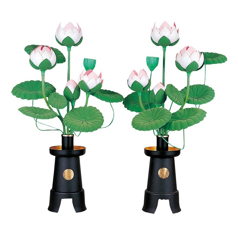 提灯 霊前灯 蓮華 光ファイバーの輝き ルミナス灯　1号　2つセット 新型 ルミナス 蓮 LED | お仏壇のはせがわ公式通販