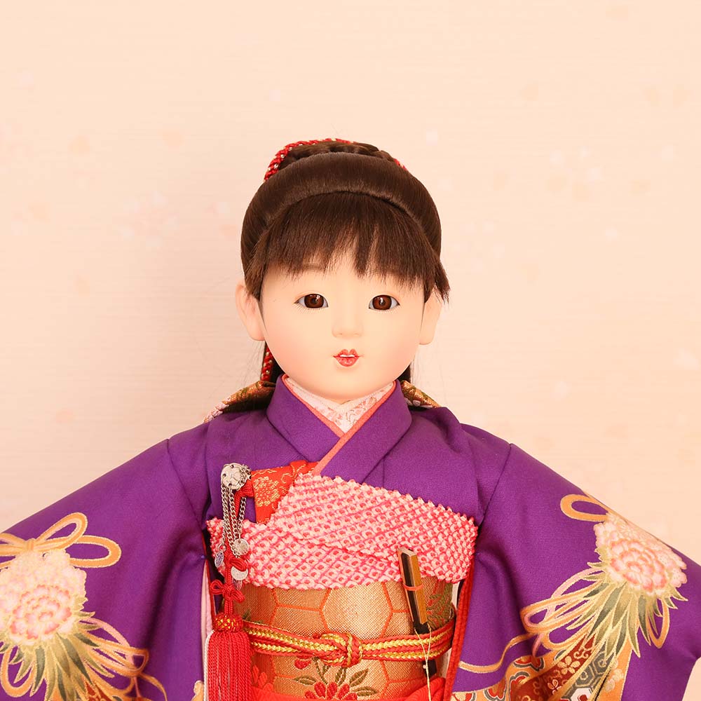 ●新品●敏光作●　市松人形　金彩衣装 市松人形 齊藤公司作 10号 10c-01c-ais 愛ちゃんS 金彩友禅
