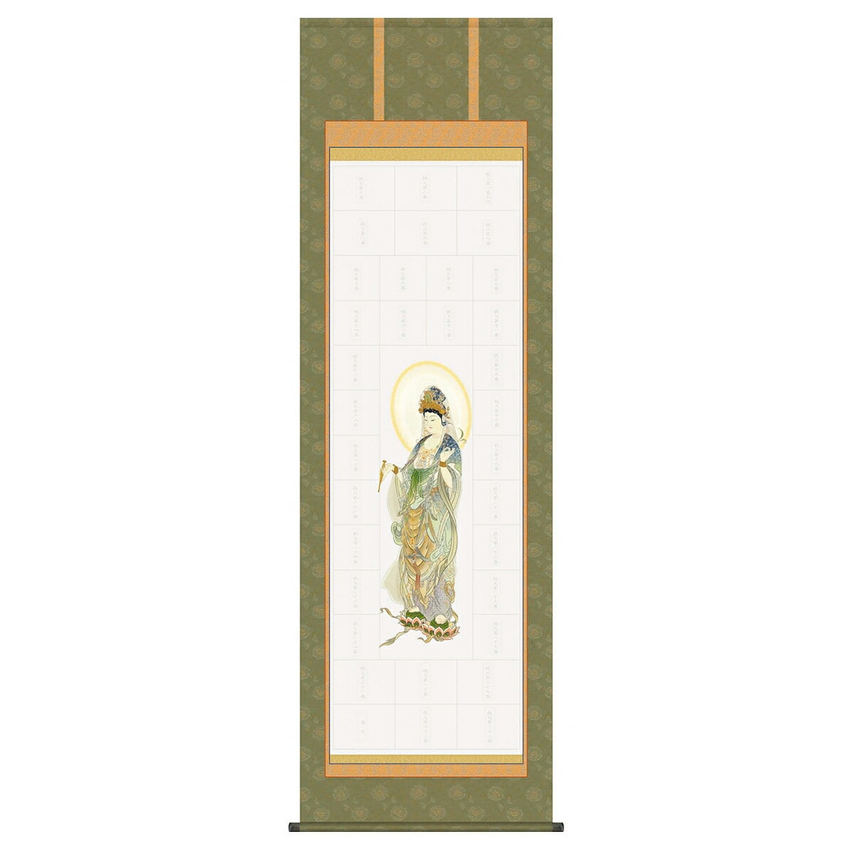 掛け軸 床の間 モダン 和風 仏 観音 納経集印掛軸 三十三ヶ所巡礼用