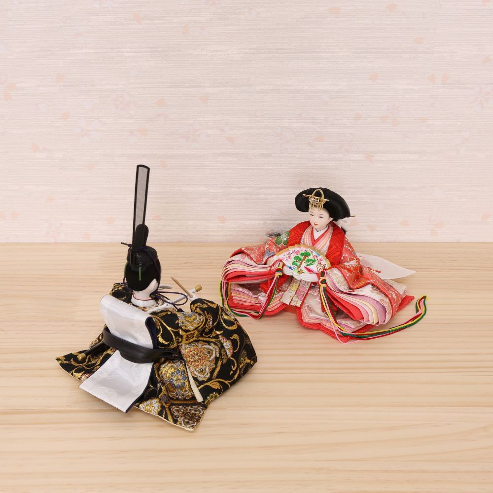 雛人形 コンパクト ひな人形 親王飾り 小芥子親王 和紙屏風 かわいい