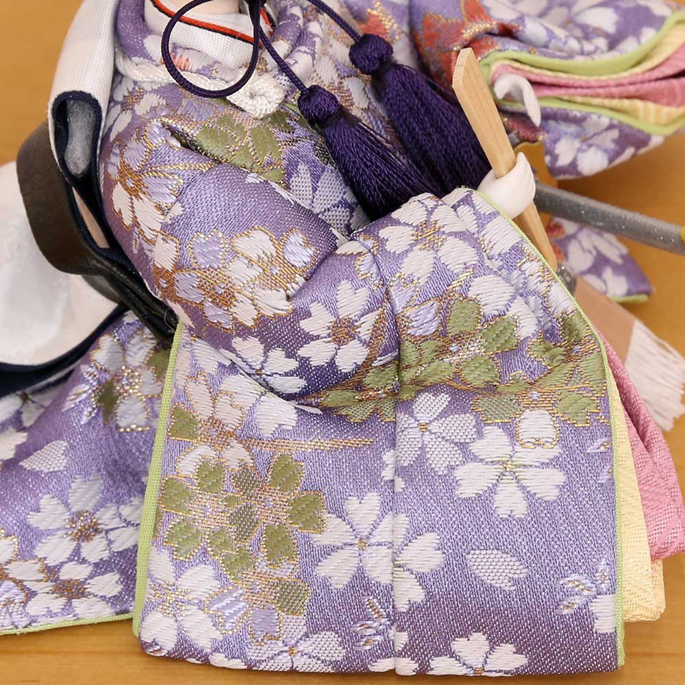 雛人形 親王飾り ひひな 柳親王 ピンク 紫 グリーン つるし飾り付き