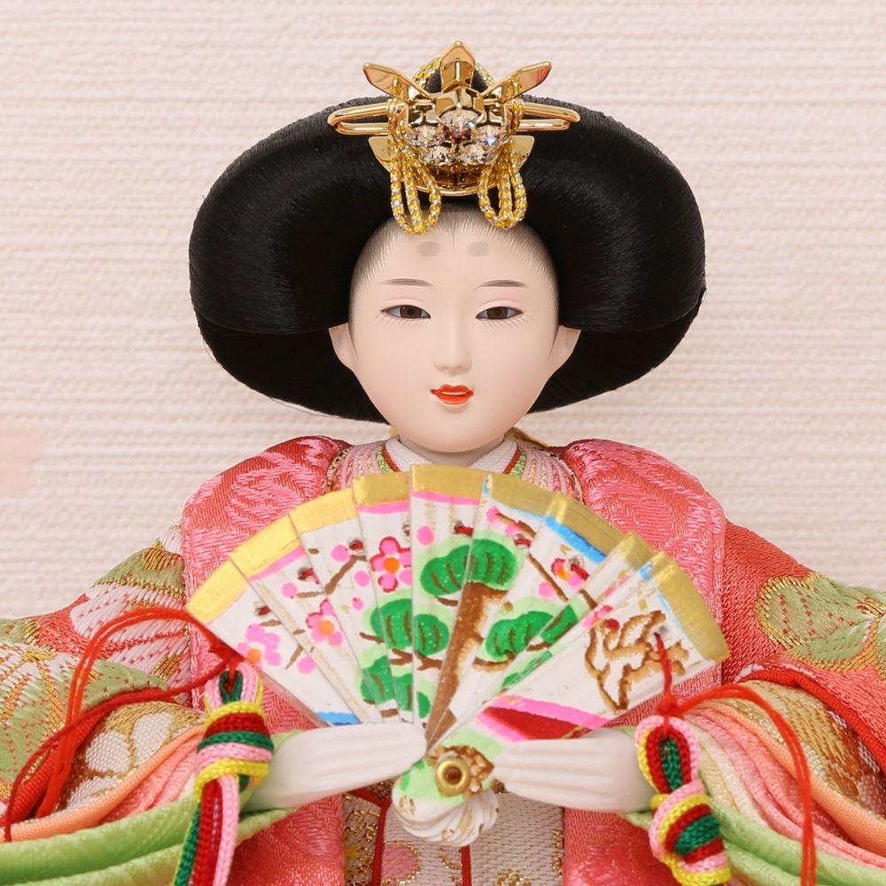 雛人形 コンパクト ひな人形 親王飾り 小芥子親王 市松桜二曲屏風