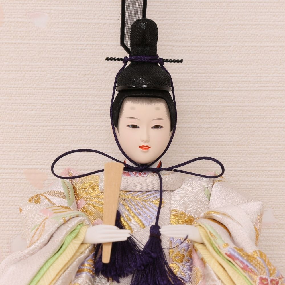 雛人形 コンパクト ひな人形 親王飾り 小芥子親王 市松桜二曲屏風